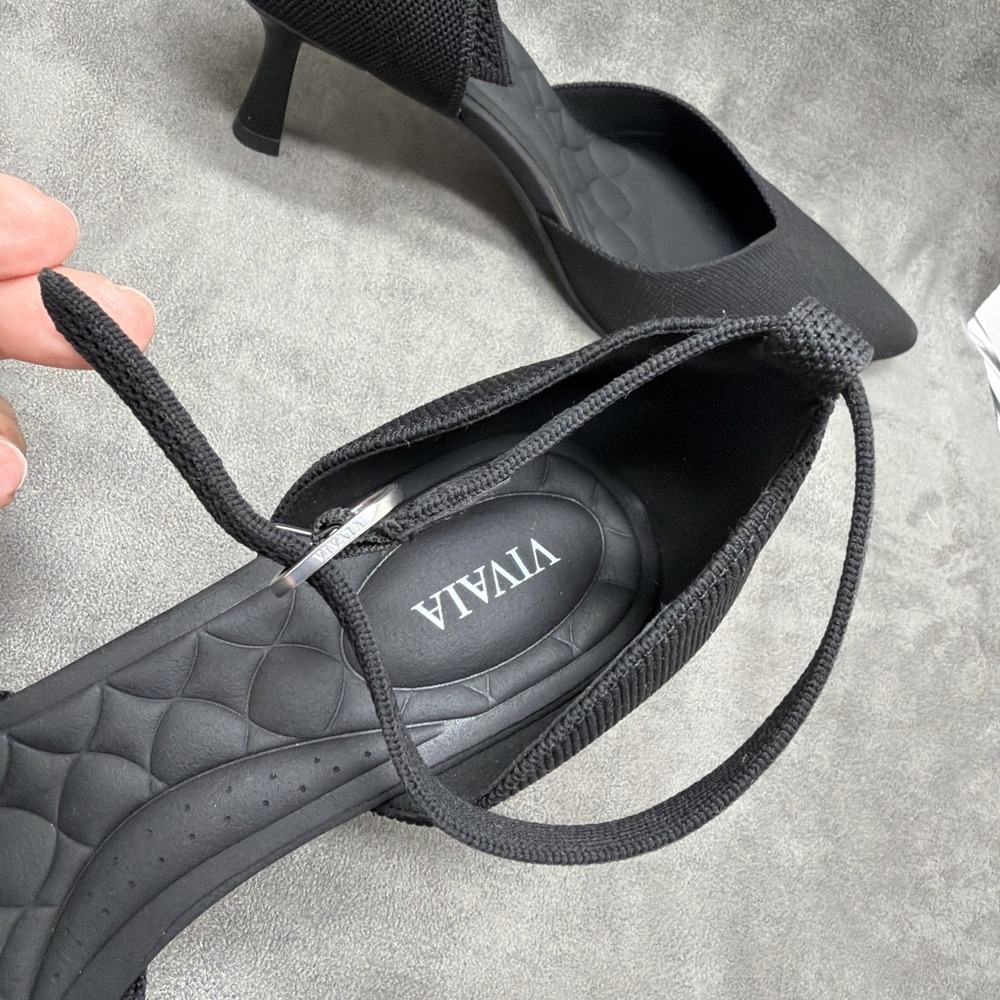 Vivaia Arabella Pointed Toe Mid Heels In Black Size 11 - Picture 8 of 10